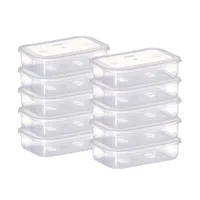 Conjunto de potes plásticos - 10 peças - 500ml | R$28