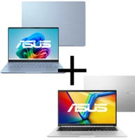 Combo Notebook ASUS Vivobook S 14, Intel Ultra 7 256V, 16/512GB – S5406SA-PP218W Mist Blue + Notebook ASUS Vivobook 15, R7-5825U, 8/512GB – M1502YA-NJ