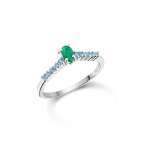 Anel Life Ágata Verde e Topázio Azul