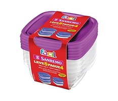 [PRIME] Conjunto 5 Potes Plásticos Herméticos 530ml