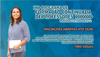 7 mil vagas para curso do Programa de Formação Continuada de Professores