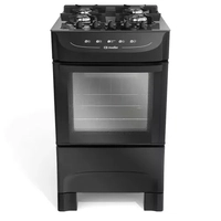 Fogão Mueller Preto Fosco 4 Bocas Com Mesa De Vidro E Acendimento Mfv4bb