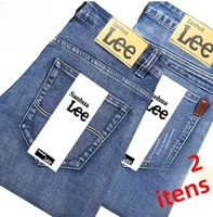 Sanhua Lee kit 2 Calças Cintura Alta em Denim sso para Homens