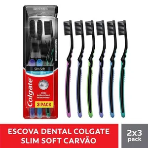 [REC/+por-R$26,17] Colgate Slim Soft Black Escova de Dente 6 Unidades