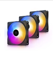Kit Fan com 3 Unidades Deepcool RF120, 3 Cores, 120mm, PD-FLED3-RF120FS-3P