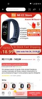 Mi band 4 - versão CN | R$111
