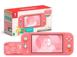 Console Nintendo Switch Lite Edição Limitada Animal Crossing Coral 32GB
