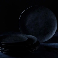 Conjunto C/ 6 Pratos Fundo Orgânico Preto Matte Ø 21,2cm