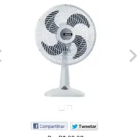 Ventilador 30CM Eco TS Branco - Hélice com 4 Pás, Grade Removível, Silencioso, Alça para Transporte, 3 Velocidades, Desmontável- Mallory