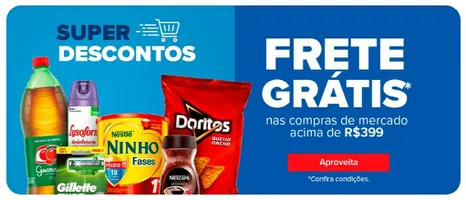 Frete grátis nas compras de mercado online acima de R$399