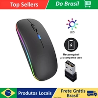 [BR] Mouse Sem Fio Recarregável com LED RGB 2.4GHz