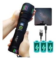 Lanterna Tática Nova Recarregável Branco/Preto