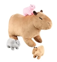Capivara Kawaii de Pelúcia - Mamãe com 4 Bebês - 34cm