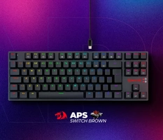 Teclado Mecânico Gamer Redragon APS Low Profile - RGB, Cabo removível, ABNT2, Preto - Switch Blue - K607 RGB