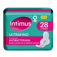 Absorvente Antibacteriana Ultrafino com Abas Intimus Gel 28un
