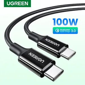 [Do Brasil/APP/Moedas R$ 15] Cabo USB-C para USB-C Ugreen 100W PD 5A Tipo C PVC 1 m