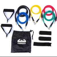Kit Elástico Extensor com 11 Itens Treino Funcional Yangfit - Preto+Amarelo | R$ 110