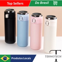[No Brasil] Garrafa térmica com mostrador de temperatura - Para bebidas quentes ou frias, 400ml