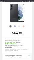 Aluguel Smartphone Galaxy S21 - 209/ Mês - R$209