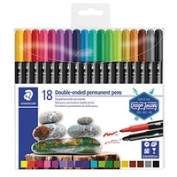 [Prime] Caneta Permanente Ponta Dupla, Staedtler, 3187 TB18, 18 Cores