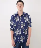 Camisa c/ Estampa Floral em Voal R$40