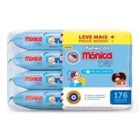 Toalha Umedecida Turma da Mônica Baby Hora da Troca 176 toalhas Leve Mais Pague Menos