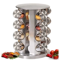 Porta Tempero Condimento Inox Vidro Giratorio - 16 POTES