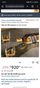 Whisky Johnnie Walker Blue Label 750ml