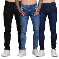 [DoBrasil] Kit 3 Calças Jeans Masculina Lycra Tendência Colors - Tam.:36ao48