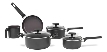 Conjunto de Panelas Ceramic Life 5 Peças Cinza