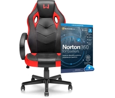 Cadeira Gamer Tongea, Preta e Vermelha, GA162 Warrior + Norton Security