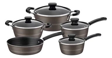 Jogo de Panelas Tramontina Sicília 5 Pçs - Starflon Excellent - Avelã