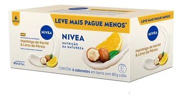 Sabonete Nivea Nutrição 80g pacote c/ 6 unidades