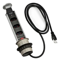 Torre Retrátil de Tomadas para Bancada Cinza