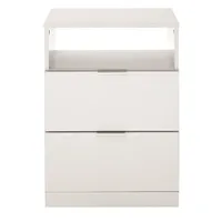 Mesa de Cabeceira Bartira Versatti com 2 Gavetas Branco | R$104