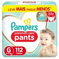 (3 UNIDADES)Pampers Pants Premium Care Fralda Fácil de Vestir G 112 Unidades