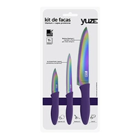 Conjunto de 3 facas Titanium Color