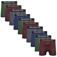 Kit 10 Cueca Boxer Microfibra Box Sortida Ocean - Todos os tamanhos 
