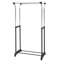 Arara Metal Dupla com Sapateira 165x55x87cm Cromado Importado