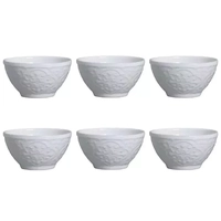 [ AME R$ 21,84 ] Conjunto Bowl Porto Branco 6 Peças 426ml Porto Brasil