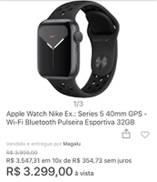 Apple Watch Nike Ex.: Series 5 40mm GPS - R$3299