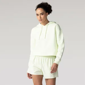 Blusão Asics Cropped com Capuz Fleece Feminino