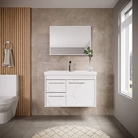 Gabinete Armario para Banheiro 100% MDF com Cuba - Potenza Branco 60cm (Branco)