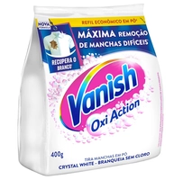 (REC) Vanish Tira Manchas Em Pó Crystal White Oxi Action 400G Para Roupas Brancas Refil Econômico 