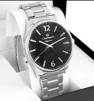 Relógio Masculino Champion Prata com Bisel Preto