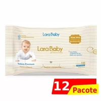Kit C/12 pacotes de Lenços Umedecidos Lara Baby 100 Toalhinhas, Toalhas