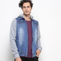 Jaqueta Jeans Kappa Masculina - Azul e Cinza R$100