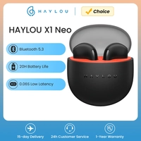 HAYLOU X1 Neo fones de ouvido Bluetooth, fone leve, controle de toque, baixa latência 0.06s, bateria 20H, TWS