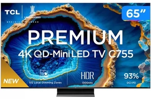 Lançamento TCL Smart TV Premium 4k QD Mini Led 65 C755 Google Tv Dolby