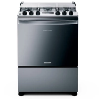 Fogão Brastemp 5 Bocas Cor Inox Com Turbo Chama E Touch Timer - BFS5PCR • BIVOLT